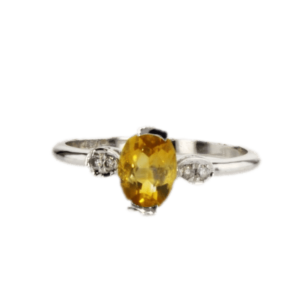 טבעת סיטרין 0.9 קראט, זהב-לבן 14 קראט, משובצת 0.06 קראט יהלומים