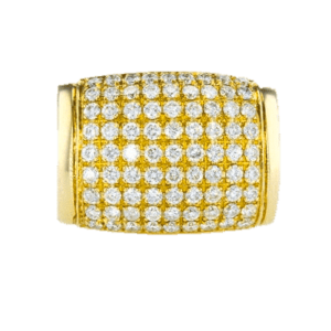 טבעת זהב-צהוב 18 קראט, משובצת יהלומים
